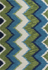 KAS Anise 2420 Blue/Green Chevron Hand Hooked Area Rug
