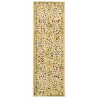 LR Resources Antigua 80989 Cream Machine Loomed Area Rug 2' X 6'