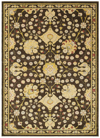 LR Resources Antigua 80990 Brown/Green Machine Loomed Area Rug 5' 3'' X 7' 9''