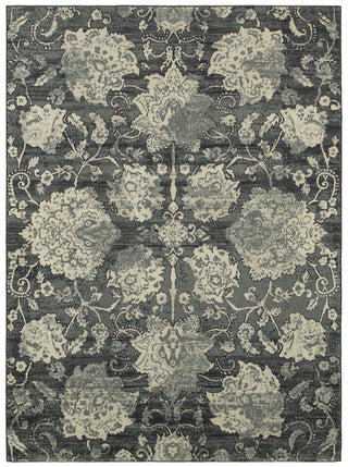 LR Resources Antigua 80998 Blue/Dk Gray Machine Loomed Area Rug 2' X 6'