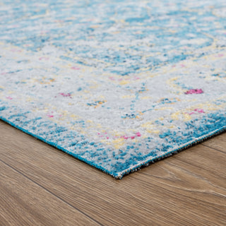 LR Resources Antiquity Botanic Blue Dream Area Rug Angle Image