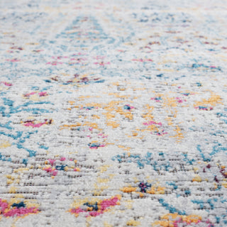 LR Resources Antiquity Wildflower Run Cream / Gray Area Rug Detail Image