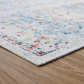 LR Resources Antiquity Wildflower Run Cream / Gray Area Rug Angle Image