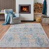 LR Resources Antiquity Wildflower Run Cream / Gray Area Rug Lifestyle Image Feature
