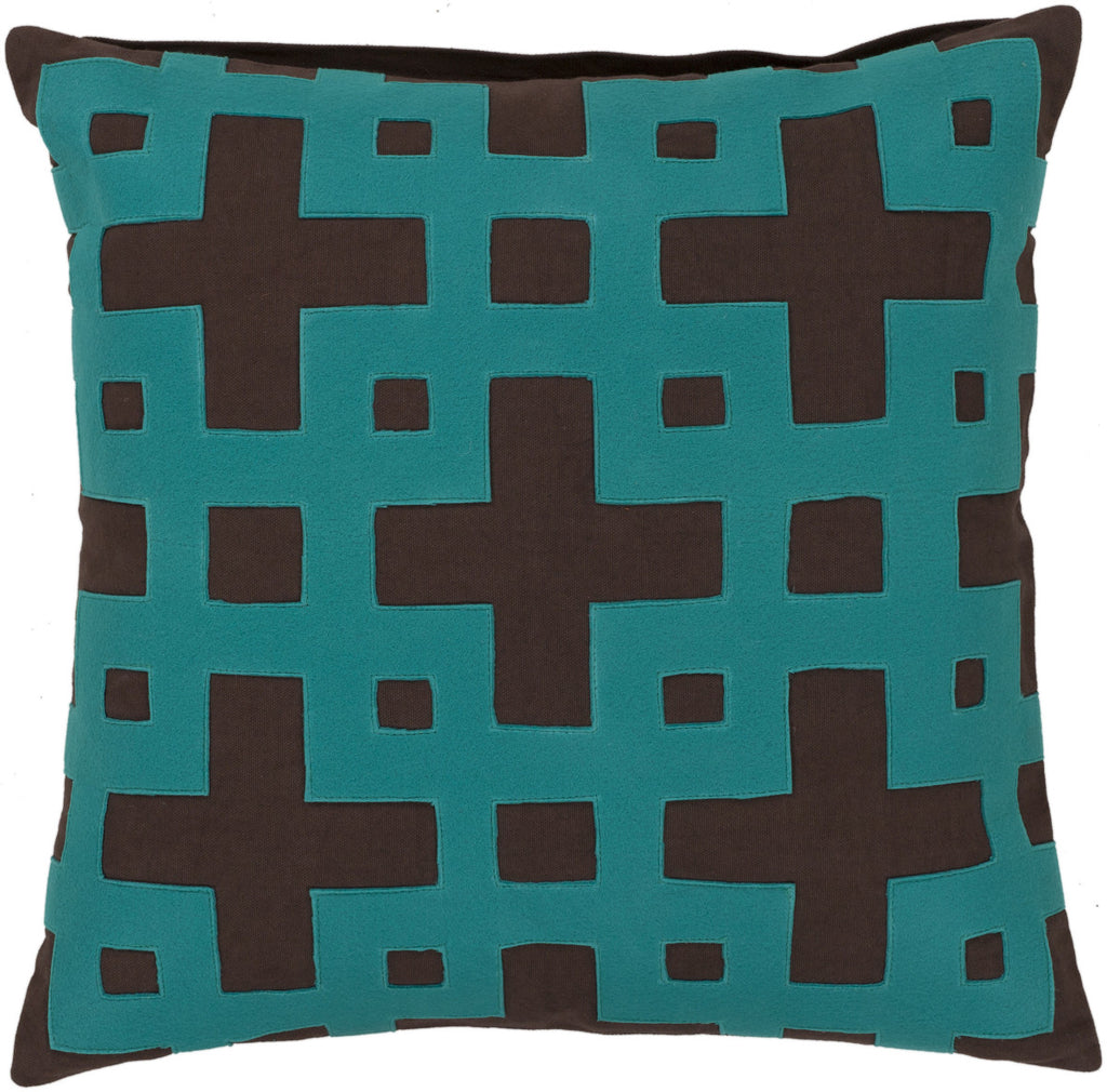 Surya Layered Blocks Intersecting Squares AR-083 Pillow 18 X 18 X 4 Poly filled