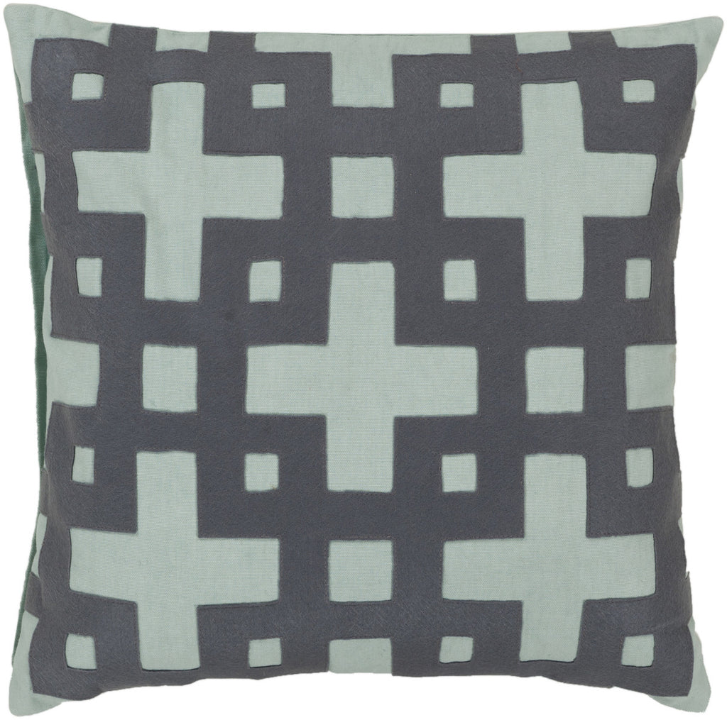 Surya Layered Blocks Intersecting Squares AR-085 Pillow 18 X 18 X 4 Poly filled