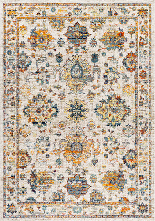 Surya Ararat ARA-2302 Aqua Dark Blue Bright Orange Red Yellow Charcoal White Purple Black Navy Area Rug Mirror main image