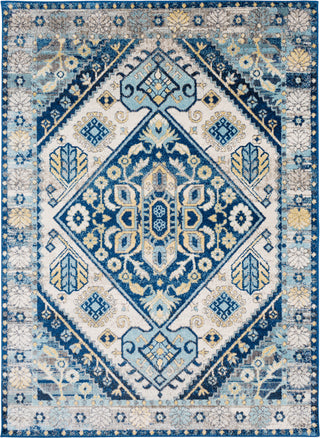 Surya Ararat ARA-2306 Dark Blue Aqua Charcoal Navy Bright Orange Yellow White Red Purple Black Area Rug Mirror main image