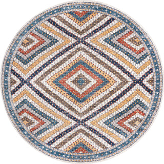 Unique Loom Aramis T-ARMS1 Blue Area Rug Round Top-down Image