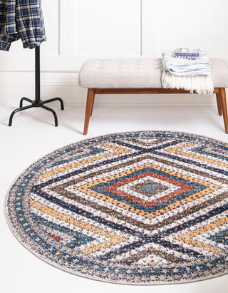 Unique Loom Aramis T-ARMS1 Blue Area Rug Round Lifestyle Image