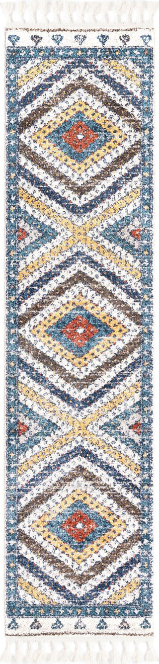 Unique Loom Aramis T-ARMS1 Blue Area Rug Runner Top-down Image