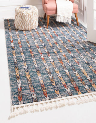 Unique Loom Aramis T-ARMS12 Blue Area Rug Rectangle Lifestyle Image Feature