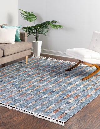 Unique Loom Aramis T-ARMS12 Blue Area Rug Square Lifestyle Image