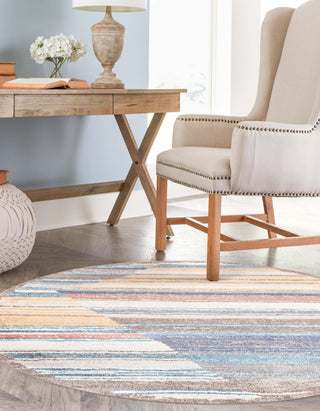 Unique Loom Aramis T-ARMS14 Multi Area Rug Round Lifestyle Image