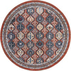 Unique Loom Aramis T-ARMS2 Rust Red Area Rug Round Top-down Image