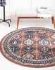 Unique Loom Aramis T-ARMS2 Rust Red Area Rug Round Lifestyle Image