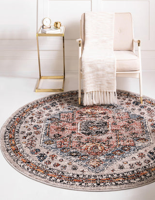 Unique Loom Aramis T-ARMS3 Gray Area Rug Round Lifestyle Image