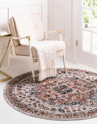 Unique Loom Aramis T-ARMS3 Gray Area Rug Round Lifestyle Image