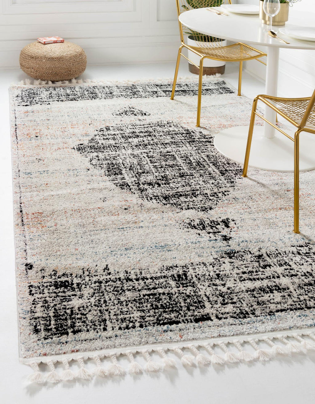 Unique Loom Aramis T-ARMS6 Ivory Area Rug Rectangle Lifestyle Image Feature