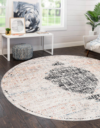 Unique Loom Aramis T-ARMS6 Ivory Area Rug Round Lifestyle Image