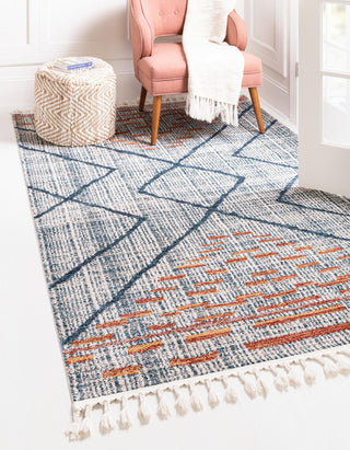 Unique Loom Aramis T-ARMS8 Blue Area Rug Rectangle Lifestyle Image Feature