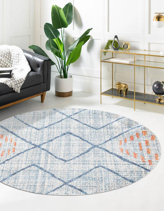 Unique Loom Aramis T-ARMS8 Blue Area Rug Round Lifestyle Image