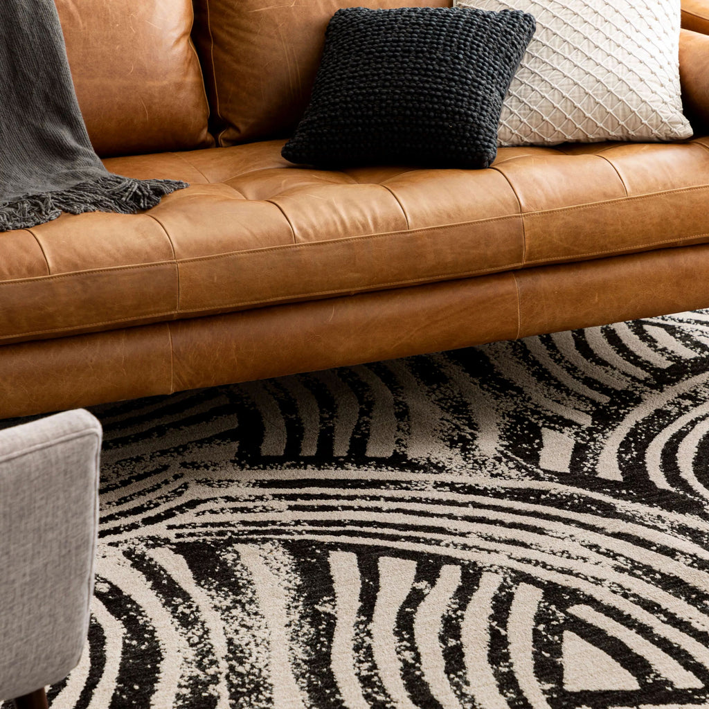 Karastan Rendition by Stacy Garcia Home Arcoa Obsidian Area Rug Lifestyle Image Feature