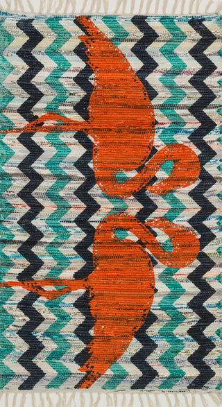 Loloi Aria HAR20 Aqua / Orange Area Rug main image