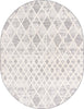 Unique Loom Arlo T-ARLO1 Gray Area Rug Oval Top-down Image
