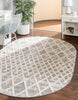 Unique Loom Arlo T-ARLO1 Gray Area Rug Oval Lifestyle Image Feature