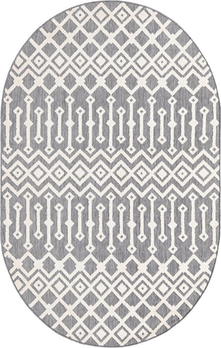 Unique Loom Arlo T-ARLO2 Charcoal Area Rug Oval Top-down Image