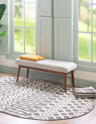 Unique Loom Arlo T-ARLO2 Charcoal Area Rug Oval Lifestyle Image