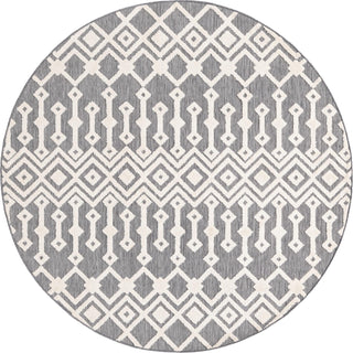 Unique Loom Arlo T-ARLO2 Charcoal Area Rug Round Lifestyle Image