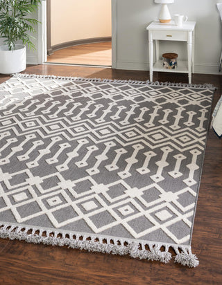 Unique Loom Arlo T-ARLO2 Charcoal Area Rug Square Lifestyle Image