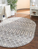 Unique Loom Arlo T-ARLO2 Gray Area Rug Oval Lifestyle Image Feature