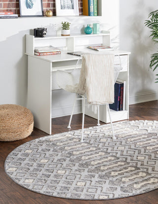 Unique Loom Arlo T-ARLO2 Gray Area Rug Oval Lifestyle Image