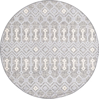 Unique Loom Arlo T-ARLO2 Gray Area Rug Round Lifestyle Image