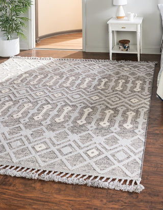 Unique Loom Arlo T-ARLO2 Gray Area Rug Square Lifestyle Image