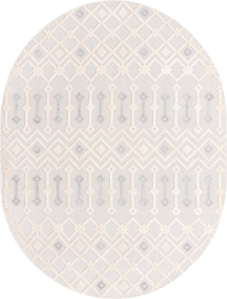 Unique Loom Arlo T-ARLO2 Sandy Beige Area Rug Oval Top-down Image