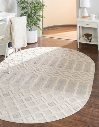 Unique Loom Arlo T-ARLO2 Sandy Beige Area Rug Oval Lifestyle Image Feature