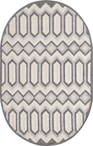 Unique Loom Arlo T-ARLO4 Charcoal Area Rug Oval Top-down Image