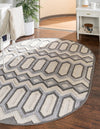 Unique Loom Arlo T-ARLO4 Charcoal Area Rug Oval Lifestyle Image Feature