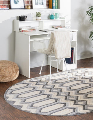 Unique Loom Arlo T-ARLO4 Charcoal Area Rug Oval Lifestyle Image