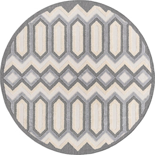 Unique Loom Arlo T-ARLO4 Charcoal Area Rug Round Top-down Image