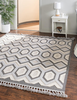 Unique Loom Arlo T-ARLO4 Charcoal Area Rug Square Lifestyle Image