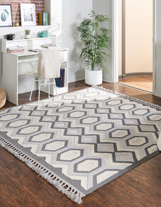 Unique Loom Arlo T-ARLO4 Charcoal Area Rug Square Lifestyle Image