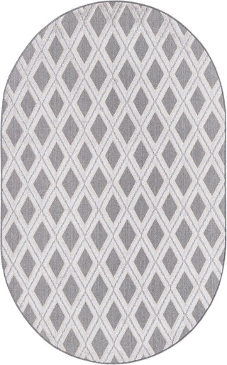 Unique Loom Arlo T-ARLO6 Charcoal Area Rug Oval Top-down Image