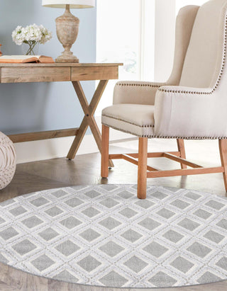 Unique Loom Arlo T-ARLO6 Charcoal Area Rug Round Lifestyle Image