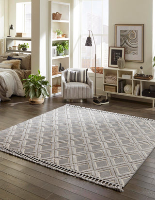 Unique Loom Arlo T-ARLO6 Charcoal Area Rug Square Lifestyle Image