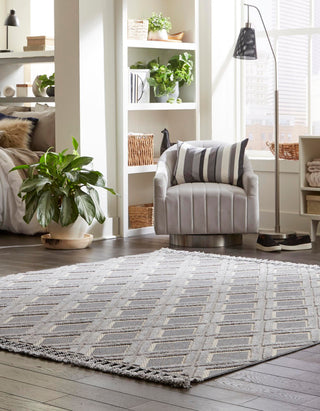 Unique Loom Arlo T-ARLO6 Charcoal Area Rug Square Lifestyle Image